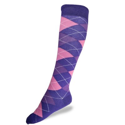 Ebay Hazy Blue Country Collection Argyle Long Socks Purple with Pink & Purple Squares.jpg