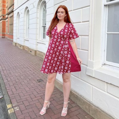 Snag Tights Broderie Anglaise Burgundy Red & Pink Details Wrap Dress.jpg