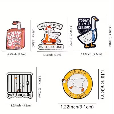 Temu Accessories 29 - Silly Goose Enamel Pin Badge Set x 5.jpg