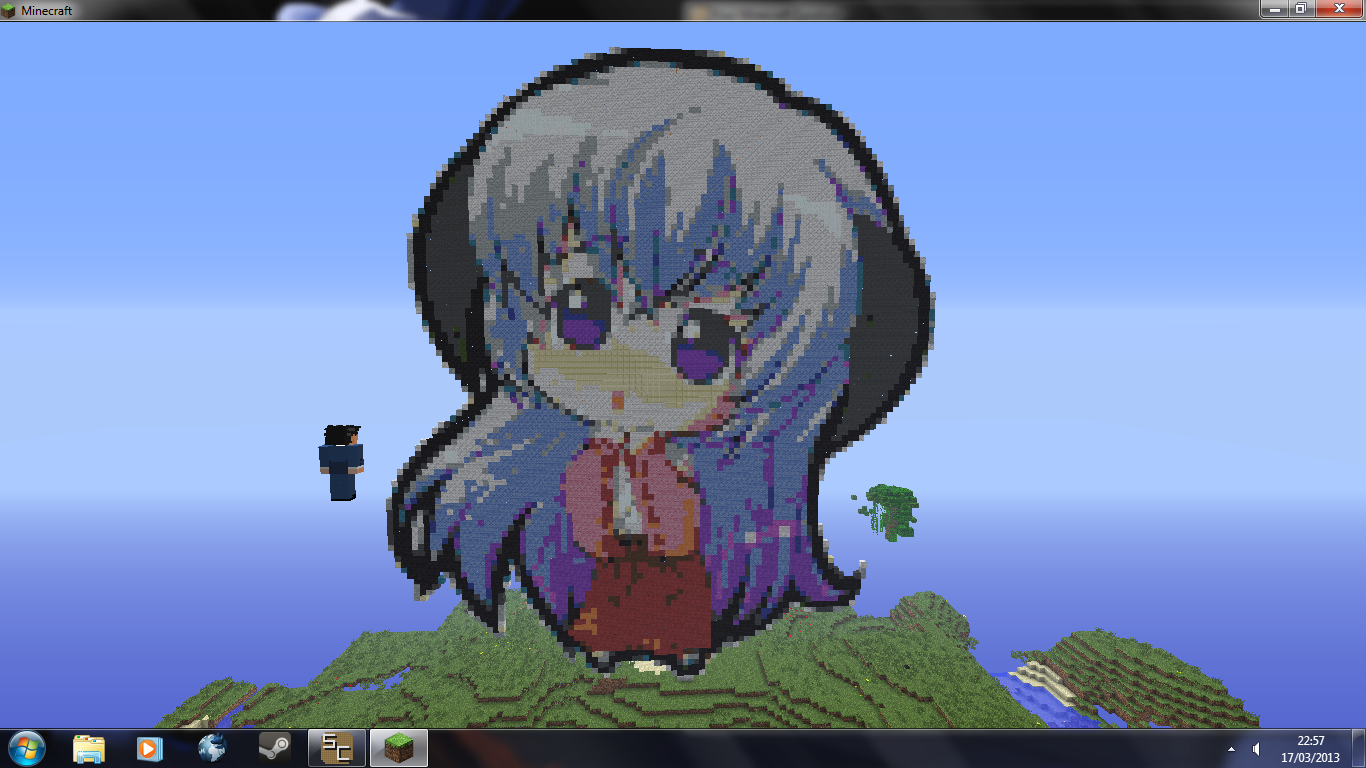 minecraft anime girl pixel art